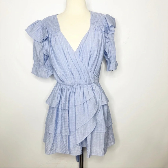 Tularosa Dresses & Skirts - Tularosa Magnolia Wrap Dress in Powder Blue Size Small